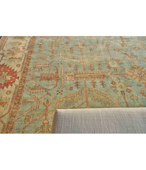 Exquisite Rugs Antique Weave Serapi Light Blue/Ivory 33359X12 9ft.X12ft. Rect. Rug