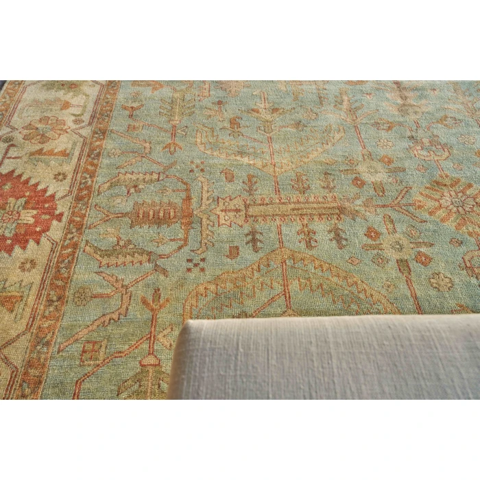 Exquisite Rugs Antique Weave Serapi Light Blue/Ivory 33359X12 9ft.X12ft. Rect. Rug