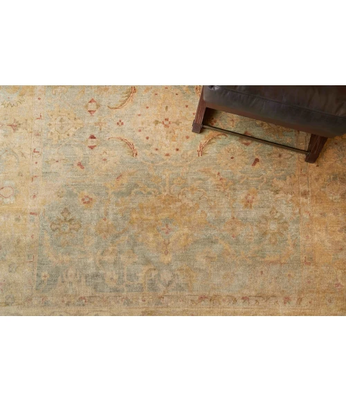 Exquisite Rugs Antique Weave Oushak Light Blue/Gold 334414X18 14ft.X18ft. Rect. Rug
