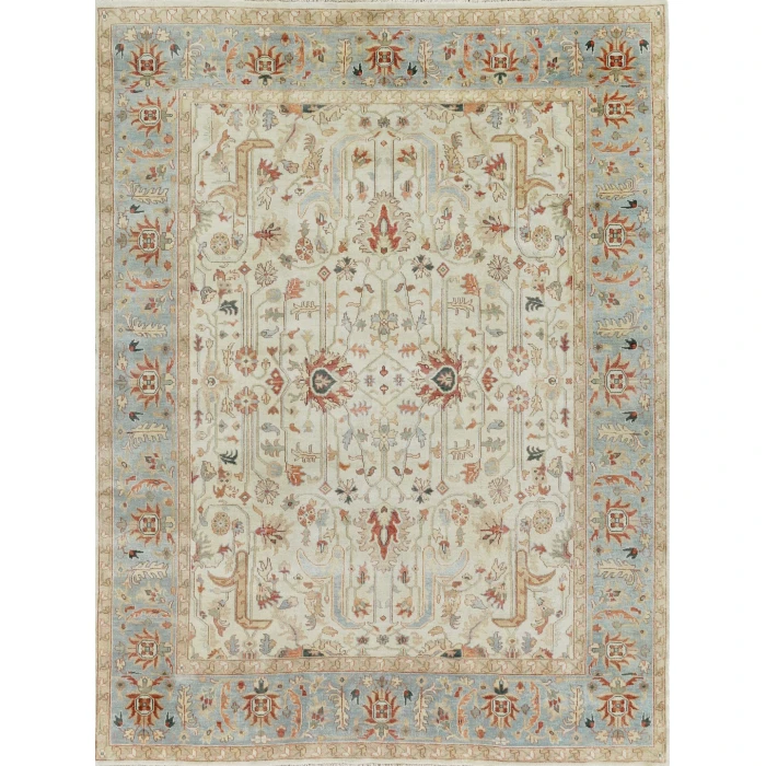 Exquisite Rugs Antique Weave Serapi Ivory/Light Blue 34479X12 9ft.X12ft. Rect. Rug