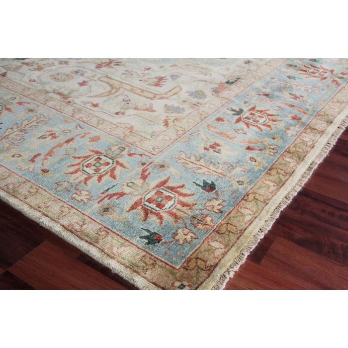 Exquisite Rugs Antique Weave Serapi Ivory/Light Blue 34479X12 9ft.X12ft. Rect. Rug