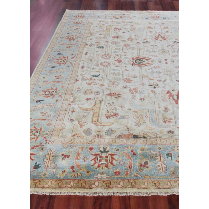 Exquisite Rugs Antique Weave Serapi Ivory/Light Blue 34479X12 9ft.X12ft. Rect. Rug