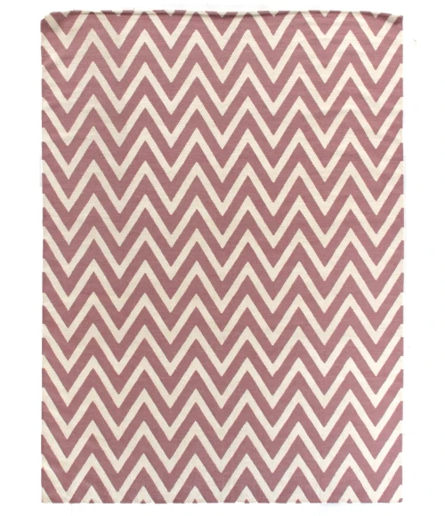 Exquisite Rugs Flatweave Pink/White 35415X8 5ft.X8ft. Rect. Rug