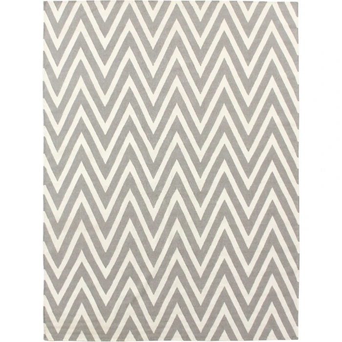 Exquisite Rugs Flatweave Silver/White 35465X8 5ft.X8ft. Rect. Rug