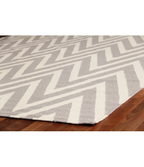 Exquisite Rugs Flatweave Silver/White 35465X8 5ft.X8ft. Rect. Rug
