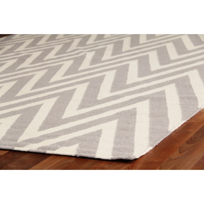 Exquisite Rugs Flatweave Silver/White 35465X8 5ft.X8ft. Rect. Rug
