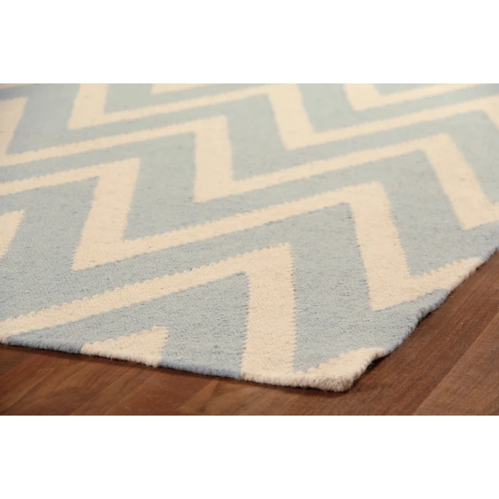 Exquisite Rugs Flatweave Turquoise/White 35475X8 5ft.X8ft. Rect. Rug
