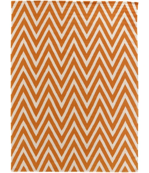Exquisite Rugs Flatweave Orange/White 35505X8 5ft.X8ft. Rect. Rug