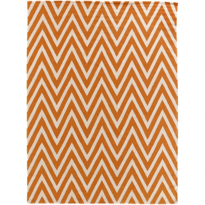 Exquisite Rugs Flatweave Orange/White 35505X8 5ft.X8ft. Rect. Rug
