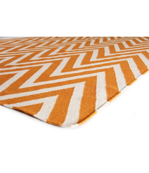 Exquisite Rugs Flatweave Orange/White 35505X8 5ft.X8ft. Rect. Rug
