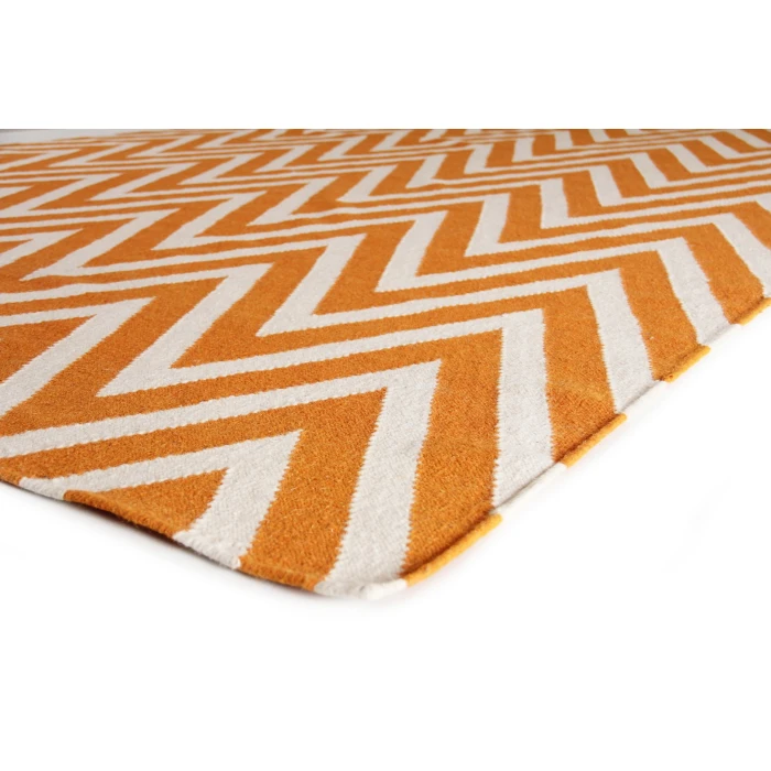 Exquisite Rugs Flatweave Orange/White 35505X8 5ft.X8ft. Rect. Rug