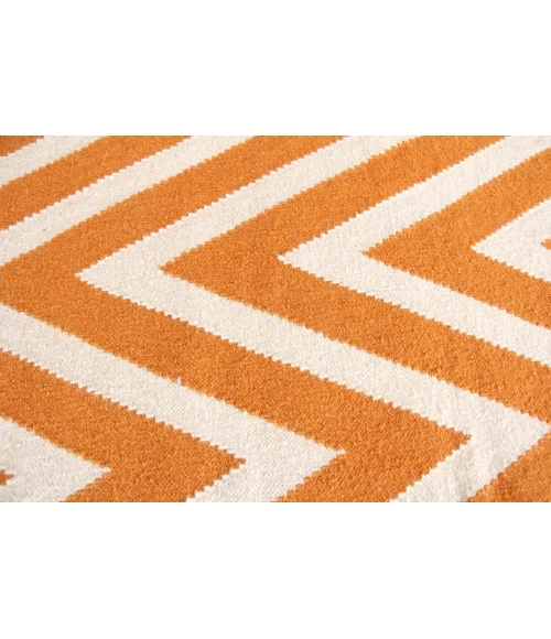 Exquisite Rugs Flatweave Orange/White 35505X8 5ft.X8ft. Rect. Rug