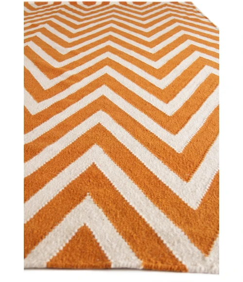 Exquisite Rugs Flatweave Orange/White 35505X8 5ft.X8ft. Rect. Rug