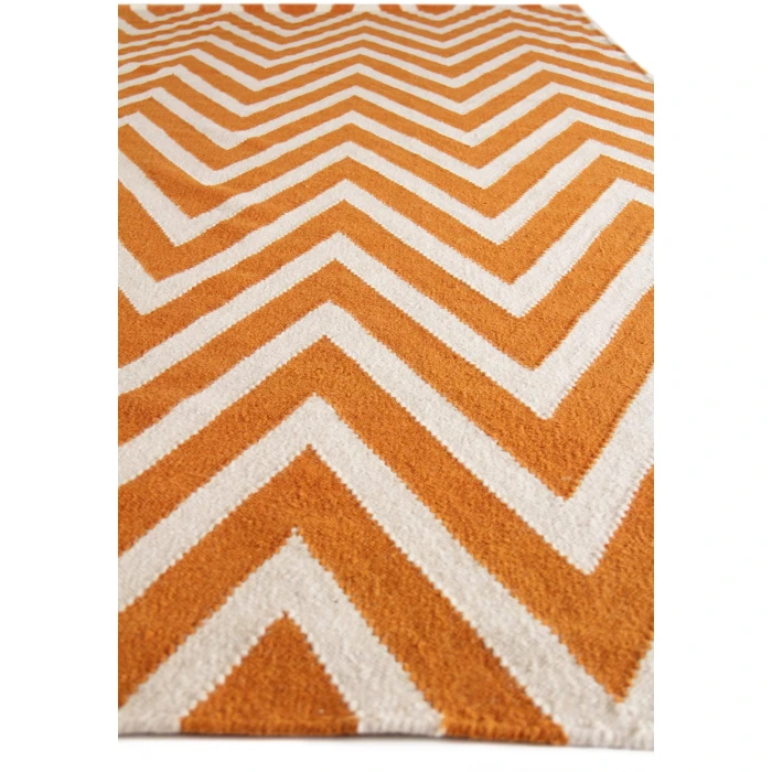Exquisite Rugs Flatweave Orange/White 35505X8 5ft.X8ft. Rect. Rug
