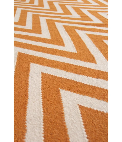 Exquisite Rugs Flatweave Orange/White 35505X8 5ft.X8ft. Rect. Rug