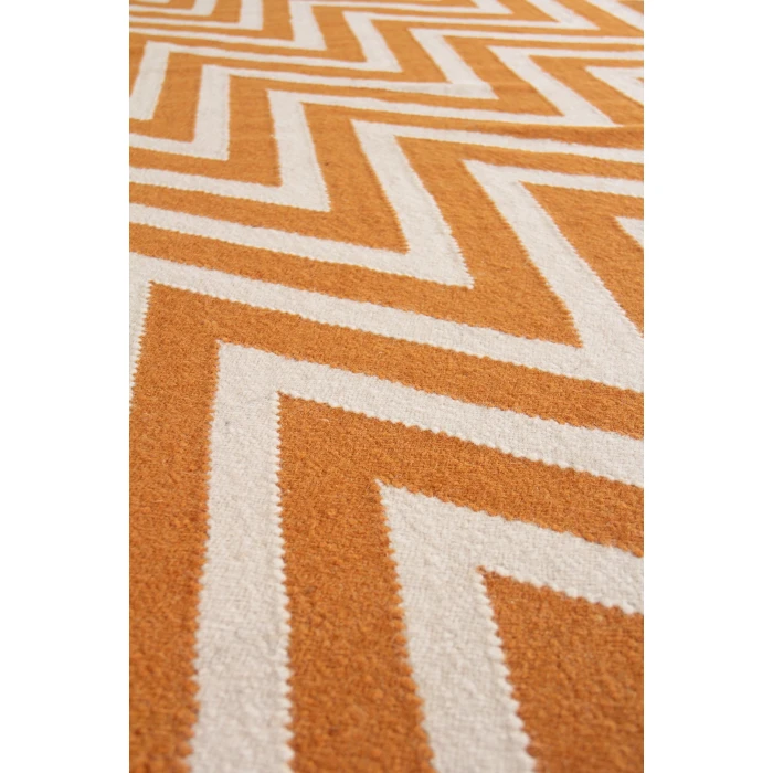 Exquisite Rugs Flatweave Orange/White 35505X8 5ft.X8ft. Rect. Rug