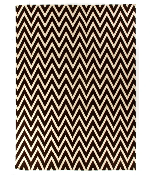Exquisite Rugs Flatweave Mahogany/White 35545X8 5ft.X8ft. Rect. Rug