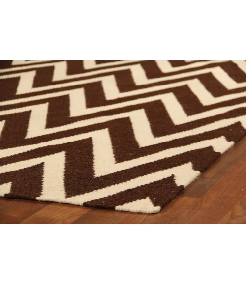 Exquisite Rugs Flatweave Mahogany/White 35545X8 5ft.X8ft. Rect. Rug