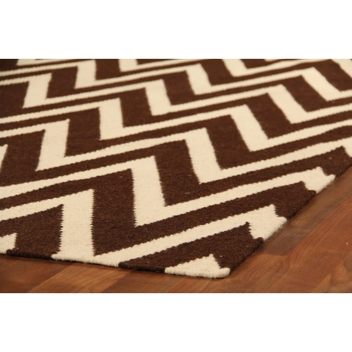 Exquisite Rugs Flatweave Mahogany/White 35545X8 5ft.X8ft. Rect. Rug