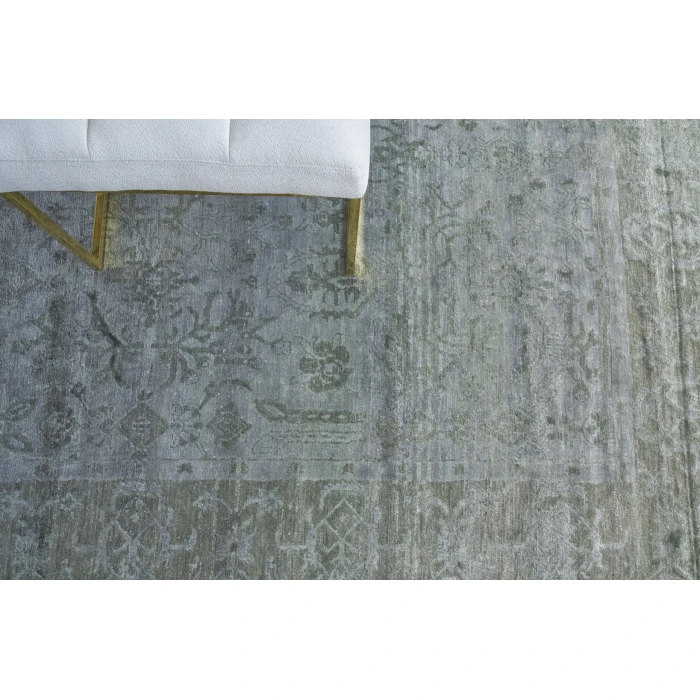 Exquisite Rugs Antique'd Silk Aqua 36328X10 8ft.X10ft. Rect. Rug