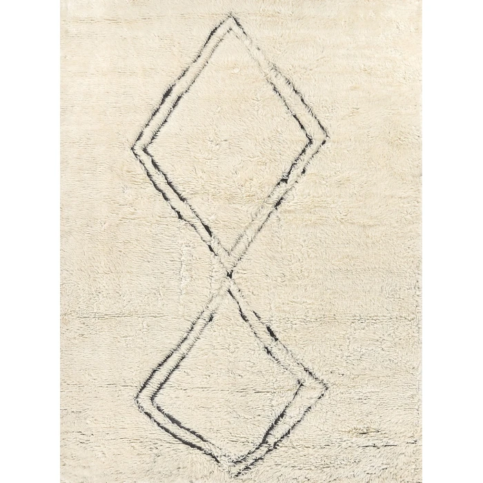 Exquisite Rugs Moroccan Ivory/Black 38531X16 1ft.X1ft.6in. Rect. Rug