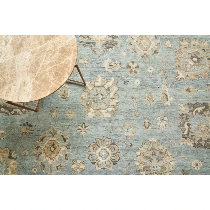 Exquisite Rugs Heirloom Light Blue/Gold 39831X16 1ft.X1ft.6in. Rect. Rug