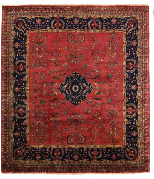 Exquisite Rugs Antique Weave Sarouk Red 40029X10 9ft.X10ft. Rect. Rug