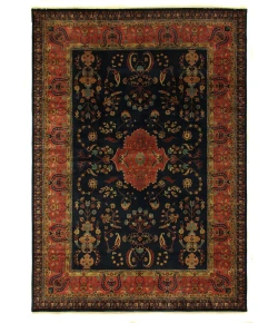 Exquisite Rugs Antique Weave Sarouk Navy 40038X8 ROUND 8ft.X8ft. ROUND Round Rug