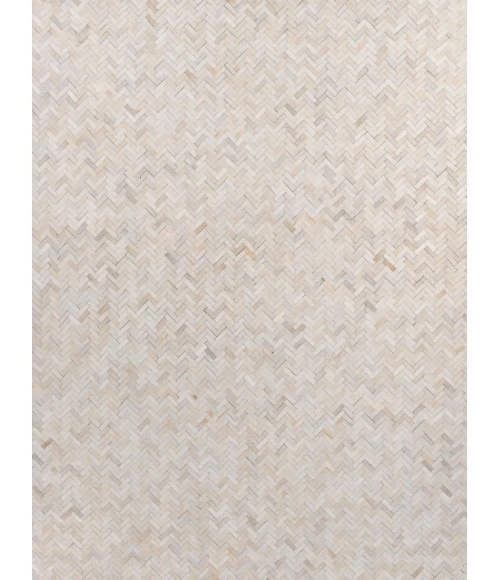 Exquisite Rugs Mosaic Leather Ivory 40551X16 1ft.X1ft.6in. Rect. Rug