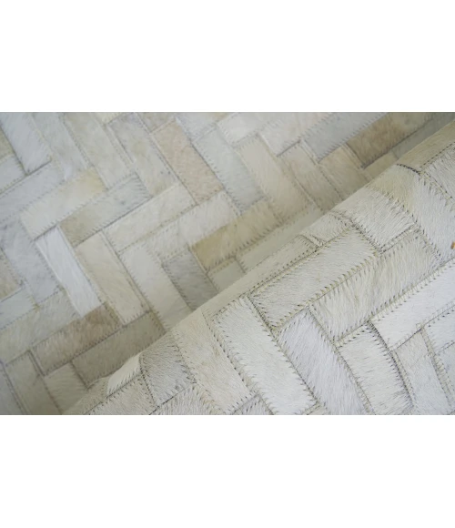 Exquisite Rugs Mosaic Leather Ivory 40551X16 1ft.X1ft.6in. Rect. Rug