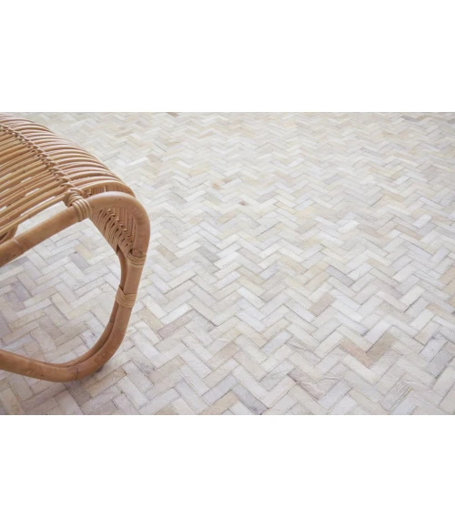 Exquisite Rugs Mosaic Leather Ivory 40551X16 1ft.X1ft.6in. Rect. Rug