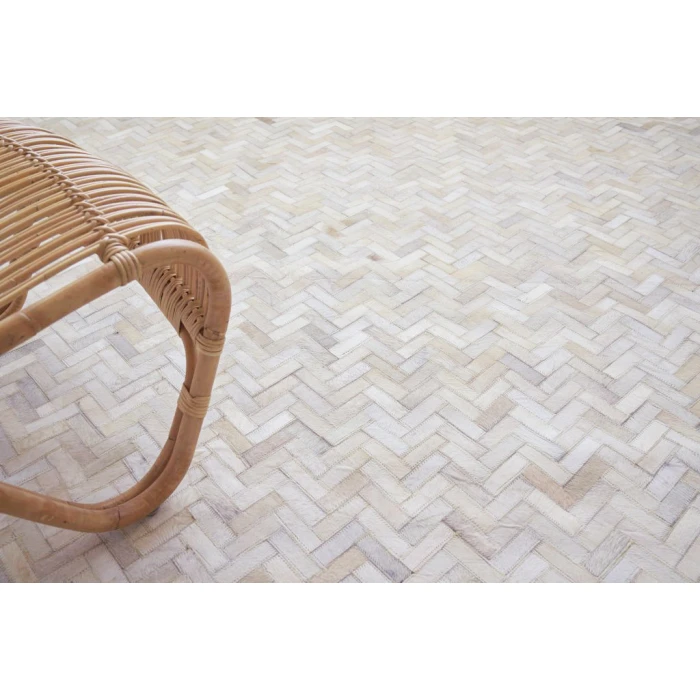 Exquisite Rugs Mosaic Leather Ivory 40551X16 1ft.X1ft.6in. Rect. Rug