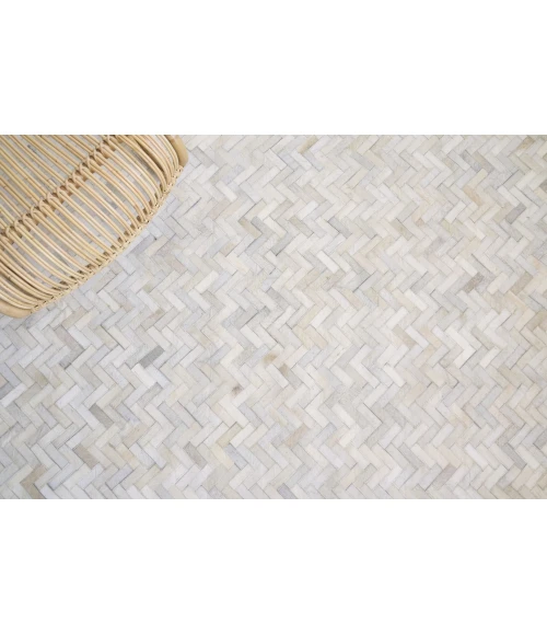 Exquisite Rugs Mosaic Leather Ivory 40551X16 1ft.X1ft.6in. Rect. Rug