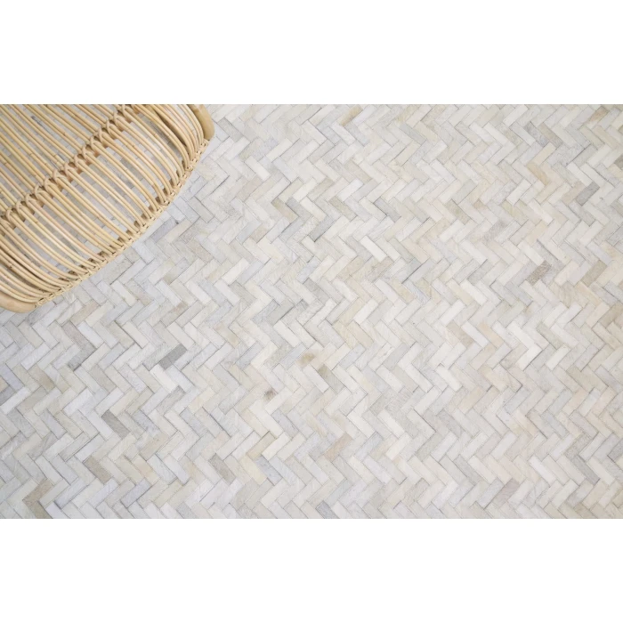 Exquisite Rugs Mosaic Leather Ivory 40551X16 1ft.X1ft.6in. Rect. Rug