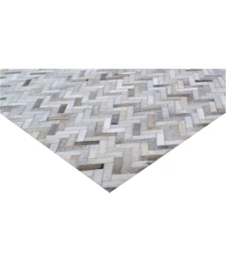 Exquisite Rugs Mosaic Leather Silver 40561X16 1ft.X1ft.6in. Rect. Rug