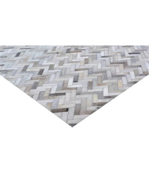 Exquisite Rugs Mosaic Leather Silver 40561X16 1ft.X1ft.6in. Rect. Rug