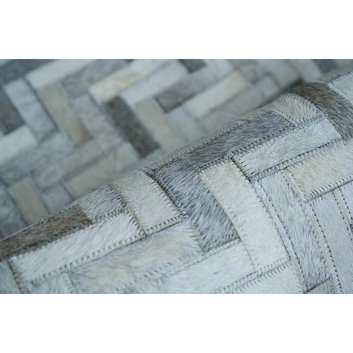 Exquisite Rugs Mosaic Leather Silver 40561X16 1ft.X1ft.6in. Rect. Rug