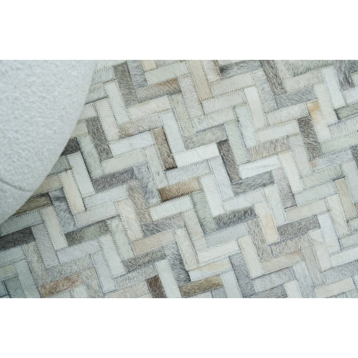 Exquisite Rugs Mosaic Leather Silver 40561X16 1ft.X1ft.6in. Rect. Rug