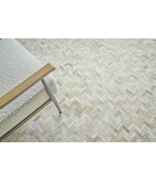 Exquisite Rugs Mosaic Leather Light Beige 40571X16 1ft.X1ft.6in. Rect. Rug