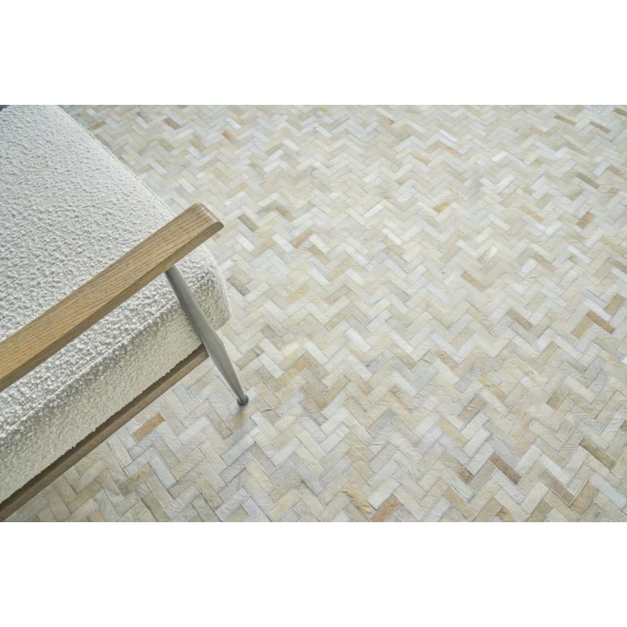 Exquisite Rugs Mosaic Leather Light Beige 40571X16 1ft.X1ft.6in. Rect. Rug