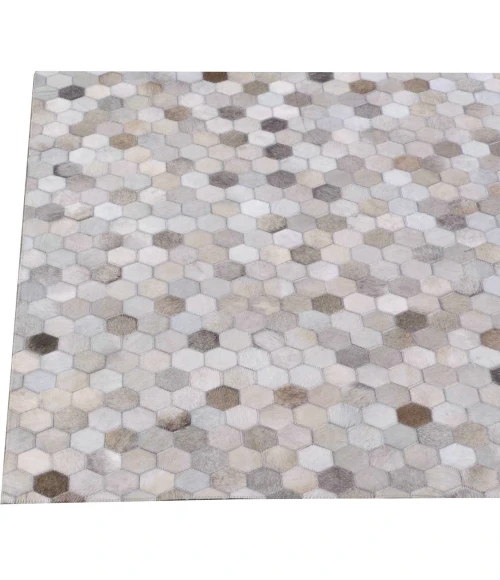 Exquisite Rugs Mosaic Leather Silver 4059136X176 13ft.6in.X17ft.6in. Rect. Rug