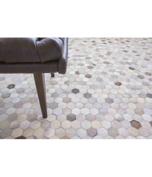 Exquisite Rugs Mosaic Leather Silver 4059136X176 13ft.6in.X17ft.6in. Rect. Rug