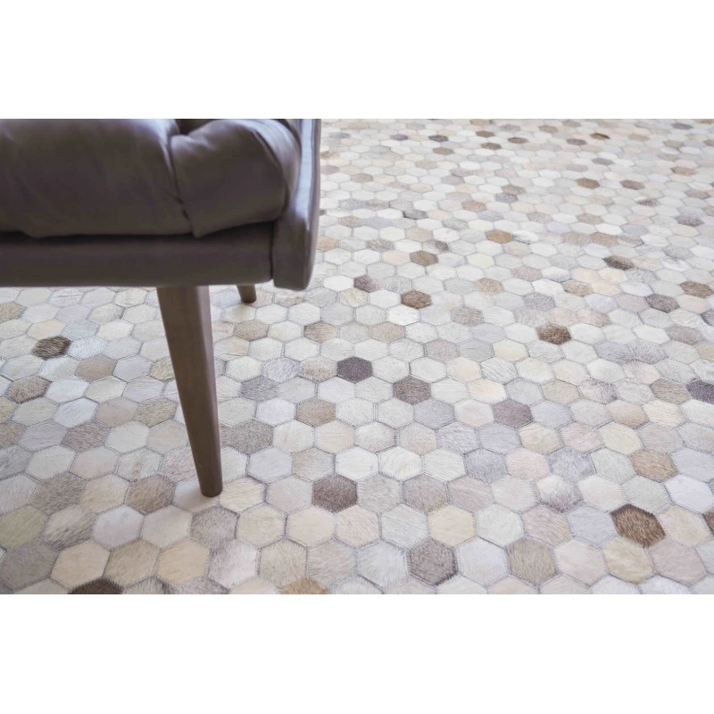 Exquisite Rugs Mosaic Leather Silver 4059136X176 13ft.6in.X17ft.6in. Rect. Rug