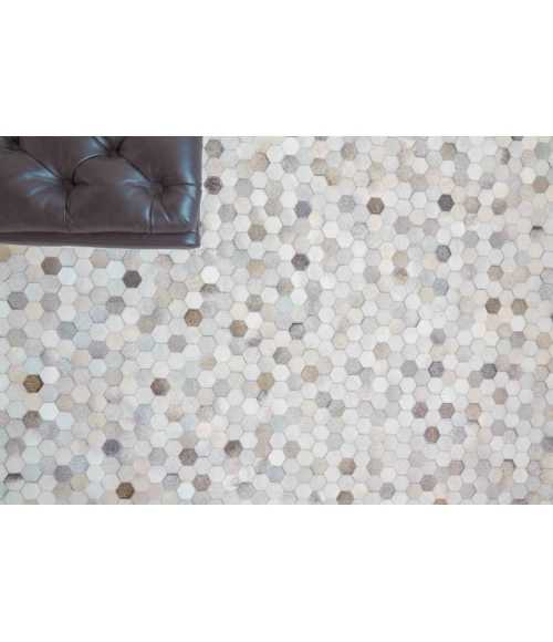 Exquisite Rugs Mosaic Leather Silver 4059136X176 13ft.6in.X17ft.6in. Rect. Rug