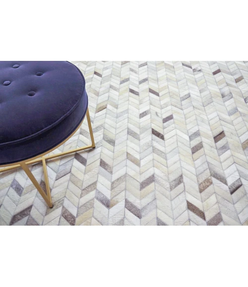 Exquisite Rugs Mosaic Leather Silver 40621X16 1ft.X1ft.6in. Rect. Rug