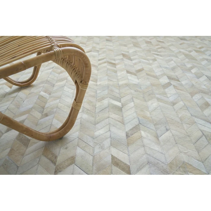 Exquisite Rugs Mosaic Leather Light Beige 40641X16 1ft.X1ft.6in. Rect. Rug