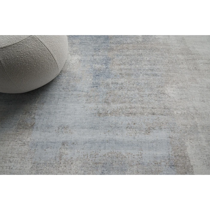 Exquisite Rugs Fine Pure Silk Blue/Brown 42111X16 1ft.X1ft.6in. Rect. Rug