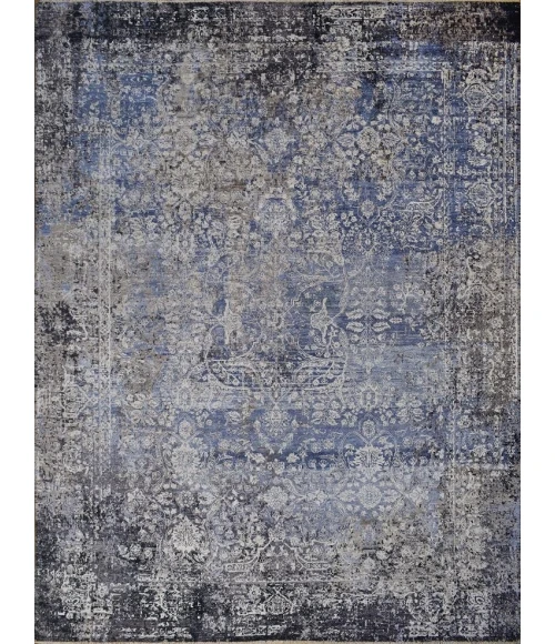 Exquisite Rugs Fine Pure Silk Gray/Blue 42138X10 8ft.X10ft. Rect. Rug