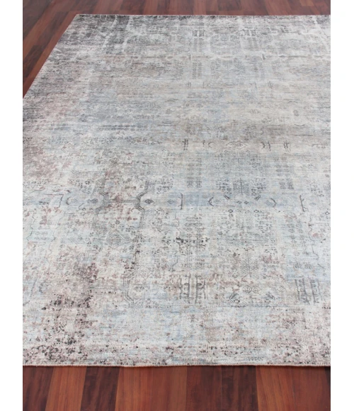 Exquisite Rugs Fine Pure Silk Ivory/Dark Gray/Multi 421412X15 12ft.X15ft. Rect. Rug