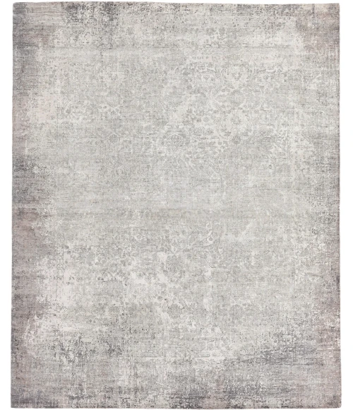 Exquisite Rugs Fine Pure Silk Silver/Ivory 42228X10 8ft.X10ft. Rect. Rug
